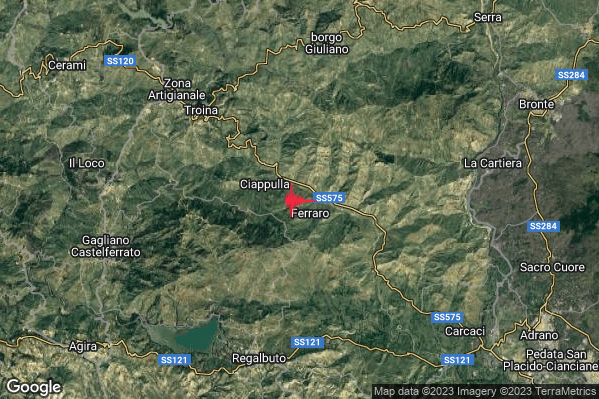 Lieve Terremoto M2.2 epicentro 8 km SE Troina (EN) alle 16:26:32 (15:26:32 UTC)