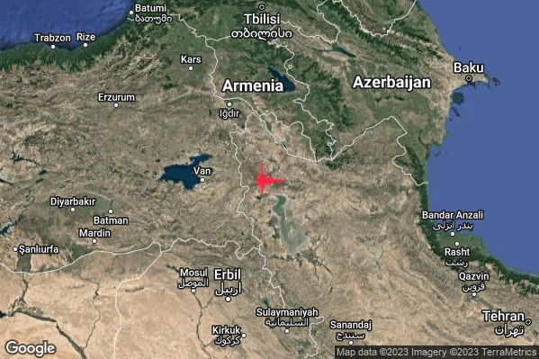 Violento Terremoto M5.7 epicentro Iran [Land] alle 19:14:49 (18:14:49 UTC)