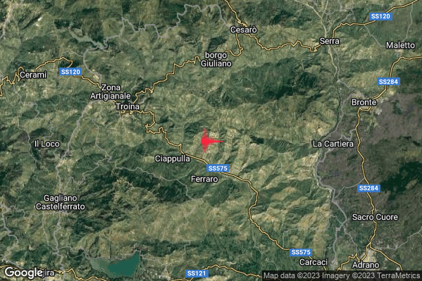 Lieve Terremoto M2.0 epicentro 8 km E Troina (EN) alle 03:00:27 (02:00:27 UTC)