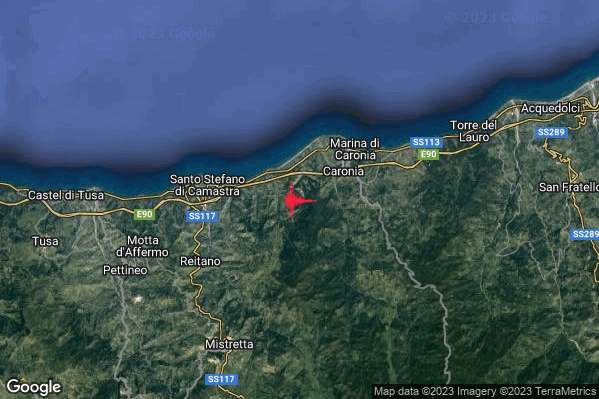 Lieve Terremoto M2.0 epicentro 3 km SW Caronia (ME) alle 03:37:51 (02:37:51 UTC)