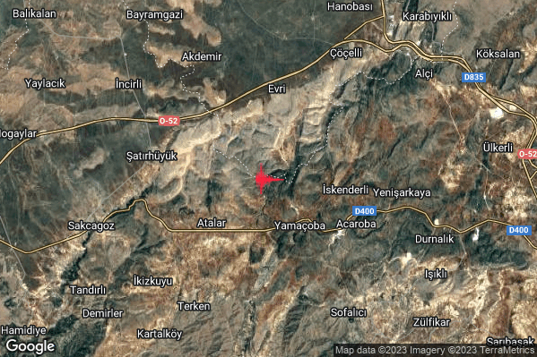 Estremo Terremoto M7.9 epicentro Turkey alle 02:17:36 (01:17:36 UTC)