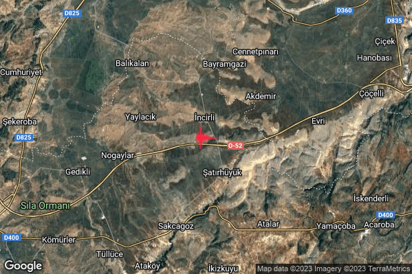Severo Terremoto M5.6 epicentro Turkey alle 02:28:21 (01:28:21 UTC)