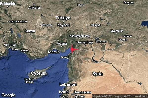 Severo Terremoto M5.2 epicentro Turkey [Land] alle 02:36:38 (01:36:38 UTC)