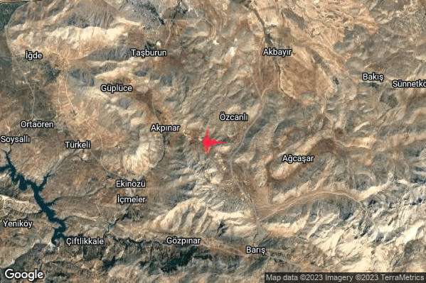 Estremo Terremoto M7.5 epicentro Turkey alle 11:24:52 (10:24:52 UTC)