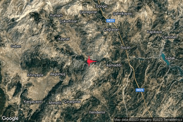 Intenso Terremoto M4.6 epicentro Turkey alle 14:17:52 (13:17:52 UTC)