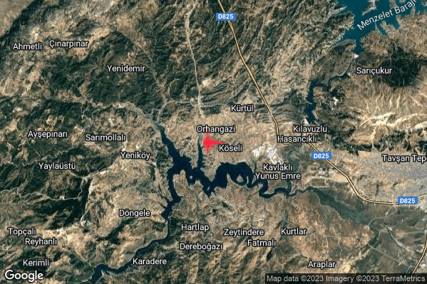 Intenso Terremoto M4.7 epicentro Turkey alle 15:10:20 (14:10:20 UTC)