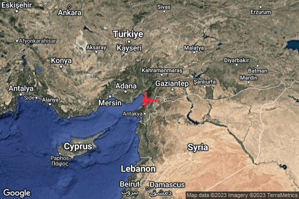 Intenso Terremoto M4.7 epicentro Turkey [Land] alle 17:32:18 (16:32:18 UTC)
