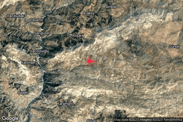 Forte Terremoto M4.8 epicentro Turkey alle 22:15:21 (21:15:21 UTC)