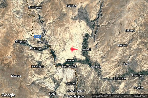 Forte Terremoto M4.8 epicentro Turkey alle 15:20:35 (14:20:35 UTC)