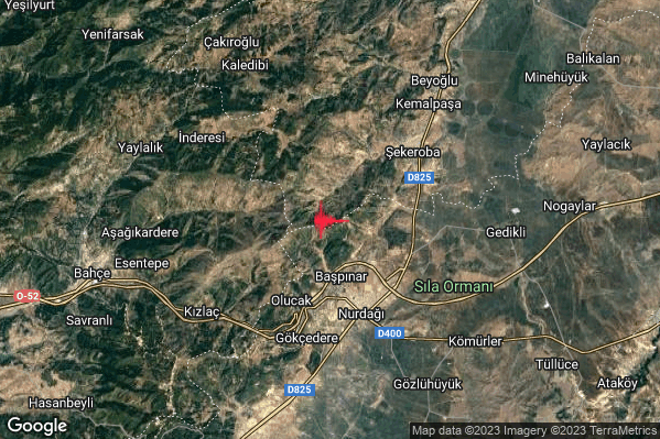 Forte Terremoto M4.8 epicentro Turkey alle 08:18:24 (07:18:24 UTC)