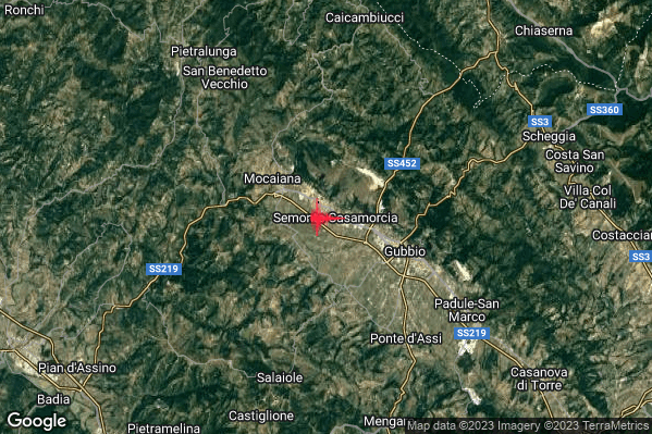 Lieve Terremoto M2.0 epicentro 5 km W Gubbio (PG) alle 20:49:22 (19:49:22 UTC)