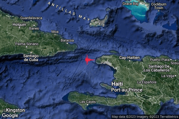 Severo Terremoto M5.5 epicentro Haiti region [Sea: Haiti] alle 07:50:48 (06:50:48 UTC)