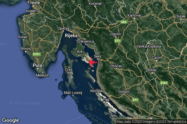 10:53:41 M3.3 epicentro “Costa Croata Settentrionale (CROAZIA)”