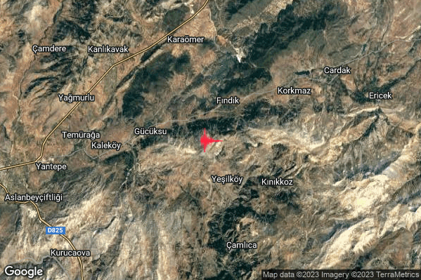 Forte Terremoto M5.0 epicentro Turkey alle 20:31:34 (19:31:34 UTC)