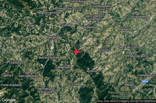 Lieve Terremoto M2.2 epicentro 5 km NW Arcevia (AN) alle 04:06:02 (03:06:02 UTC)