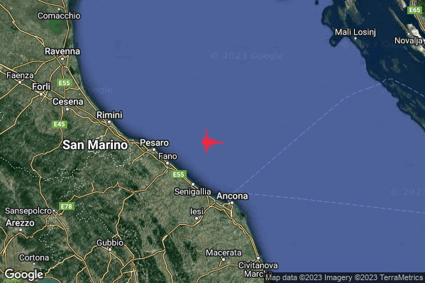 Lieve Terremoto M2.0 epicentro Costa Marchigiana Anconetana (Ancona) alle 23:17:42 (22:17:42 UTC)