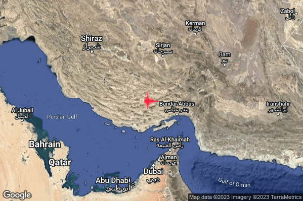Severo Terremoto M5.2 epicentro Southern Iran [Land: Iran] alle 02:11:12 (01:11:12 UTC)