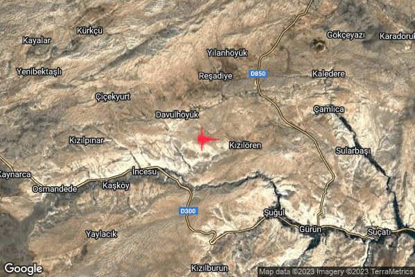 Intenso Terremoto M4.5 epicentro Turkey alle 18:20:06 (17:20:06 UTC)