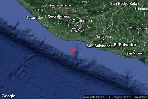 Severo Terremoto M5.6 epicentro Near coast of Guatemala [Sea: Guatemala] alle 20:44:36 (19:44:36 UTC)
