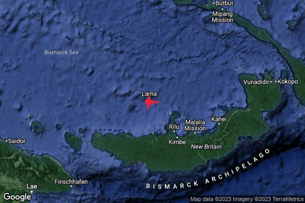 Estremo Terremoto M6.4 epicentro Papua New Guinea [Sea] alle 06:36:15 (05:36:15 UTC)
