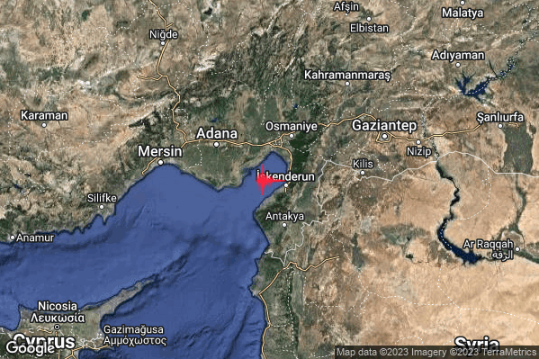 Intenso Terremoto M4.6 epicentro Turkey [Sea] alle 21:49:53 (20:49:53 UTC)