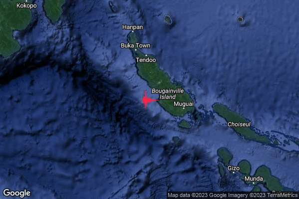 Violento Terremoto M5.9 epicentro Papua New Guinea [Sea] alle 08:33:11 (07:33:11 UTC)