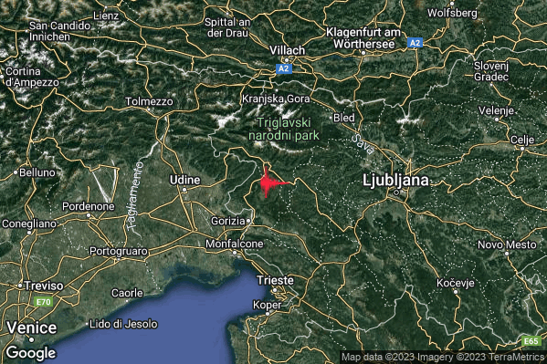 Lieve Terremoto M2.0 epicentro Confine Italia-Slovenia (SLOVENIA) alle 09:31:25 (08:31:25 UTC)