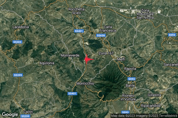 Lieve Terremoto M2.0 epicentro 4 km E Monteverde (AV) alle 15:53:27 (14:53:27 UTC)