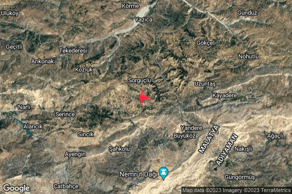 Intenso Terremoto M4.6 epicentro Turkey alle 02:34:34 (01:34:34 UTC)