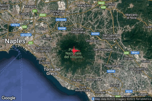 Lieve Terremoto M2.1 epicentro Vesuvio alle 22:12:56 (21:12:56 UTC)