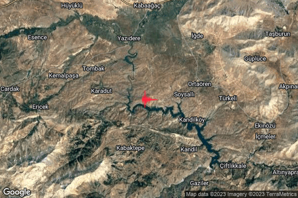 Intenso Terremoto M4.5 epicentro Turkey alle 07:47:39 (06:47:39 UTC)