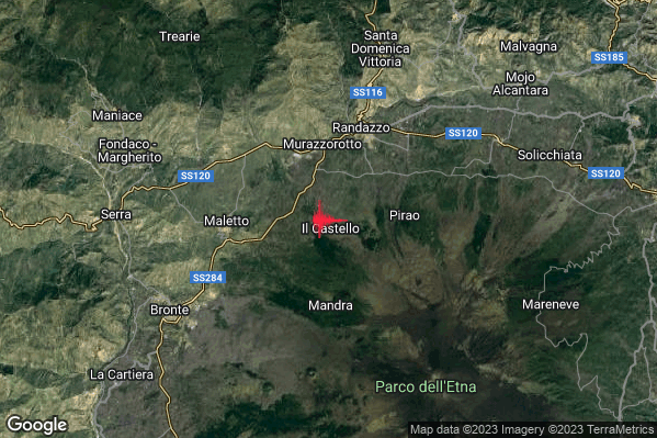 Lieve Terremoto M2.0 epicentro 5 km S Randazzo (CT) alle 11:34:34 (10:34:34 UTC)