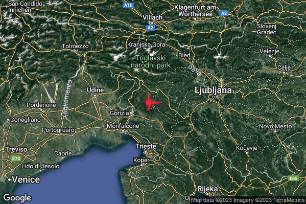 Lieve Terremoto M2.0 epicentro Confine Italia-Slovenia (SLOVENIA) alle 20:43:11 (19:43:11 UTC)