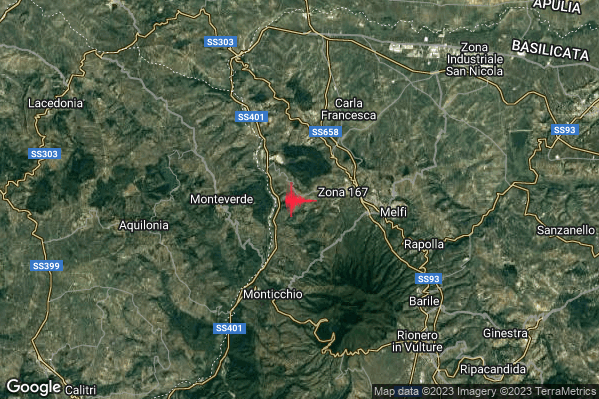 Lieve Terremoto M2.1 epicentro 5 km E Monteverde (AV) alle 20:20:36 (19:20:36 UTC)