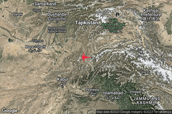 Estremo Terremoto M6.6 epicentro Afghanistan [Land] alle 17:47:24 (16:47:24 UTC)