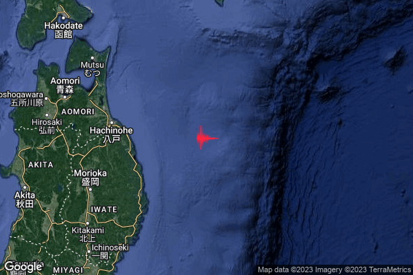 Violento Terremoto M5.7 epicentro Near east coast of eastern Honshu Japan [Sea: Japan] alle 08:37:01 (07:37:01 UTC)