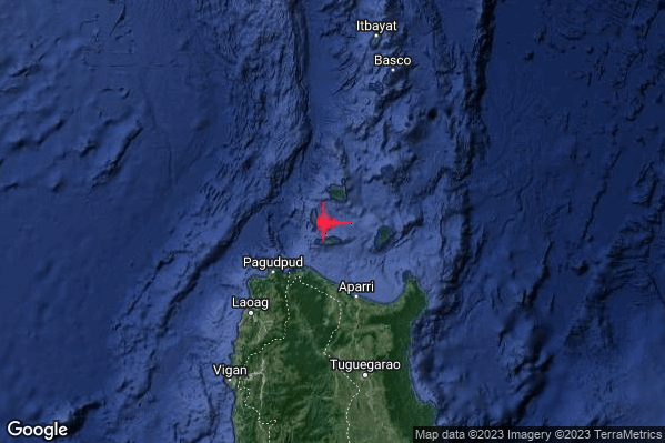 Violento Terremoto M5.7 epicentro Philippines [Sea] alle 00:31:56 (23:31:56 UTC)