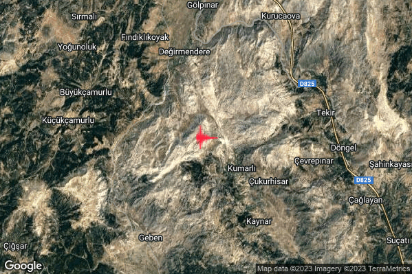Intenso Terremoto M4.6 epicentro Turkey alle 01:39:58 (00:39:58 UTC)