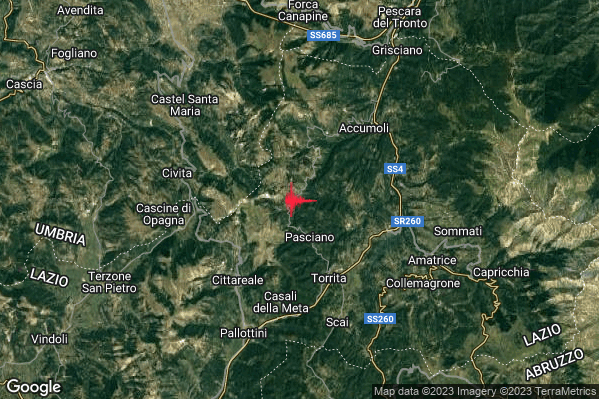 Lieve Terremoto M2.0 epicentro 6 km NE Cittareale (RI) alle 19:31:40 (17:31:40 UTC)