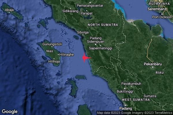 Violento Terremoto M6.0 epicentro Northern Sumatera Indonesia [Sea: Indonesia] alle 16:59:44 (14:59:44 UTC)