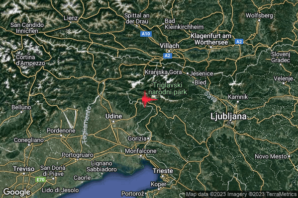 Debole Terremoto M2.4 epicentro Confine Italia-Slovenia (SLOVENIA) alle 20:16:39 (18:16:39 UTC)
