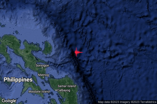 Violento Terremoto M6.2 epicentro Philippines [Sea] alle 14:54:32 (12:54:32 UTC)