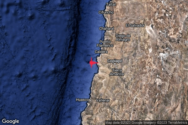 Violento Terremoto M6.1 epicentro Chile (Peruvian point of view) [Sea] alle 21:08:44 (19:08:44 UTC)