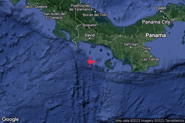 Violento Terremoto M6.2 epicentro South of Panama [Sea: Panama] alle 00:18:13 (22:18:13 UTC)