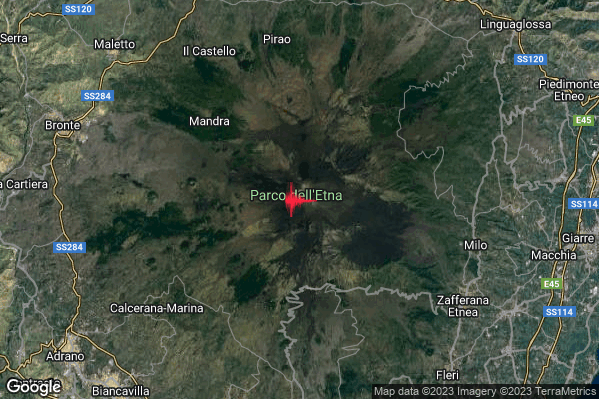 Leggero Terremoto M2.8 epicentro 11 km W Milo (CT) alle 19:21:40 (17:21:40 UTC)