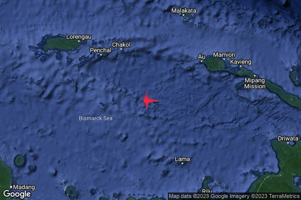 Violento Terremoto M5.8 epicentro Papua New Guinea [Sea] alle 03:05:50 (01:05:50 UTC)
