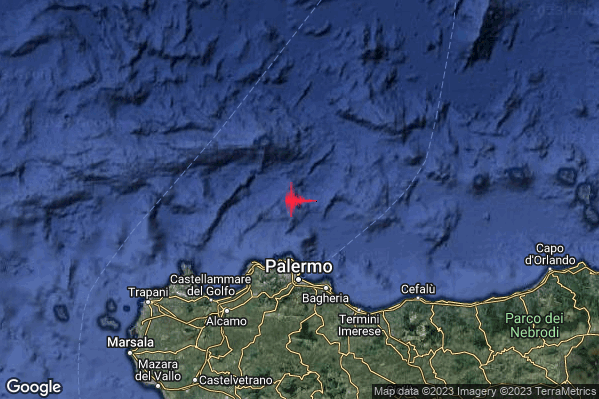 Leggero Terremoto M3.1 epicentro Costa Siciliana centro-settentrionale (Palermo) alle 17:41:34 (15:41:34 UTC)