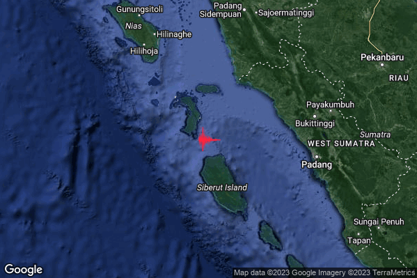 Violento Terremoto M6.1 epicentro Southern Sumatera Indonesia [Sea: Indonesia] alle 19:09:48 (17:09:48 UTC)