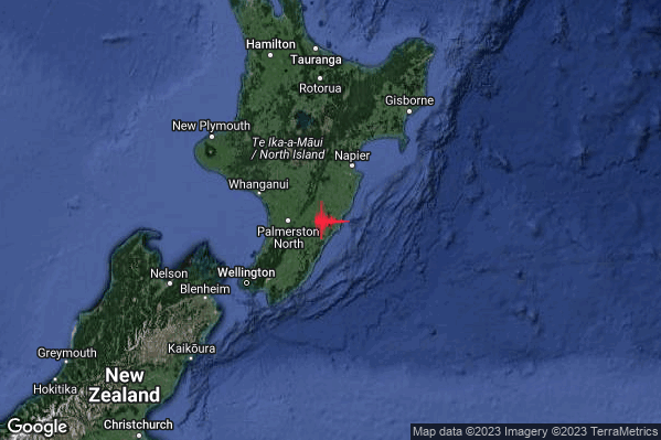 Violento Terremoto M5.8 epicentro North Island New Zealand [Land: New Zealand] alle 00:16:16 (22:16:16 UTC)