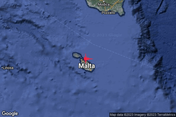 Debole Terremoto M2.5 epicentro Malta (MALTA) alle 02:58:40 (00:58:40 UTC)